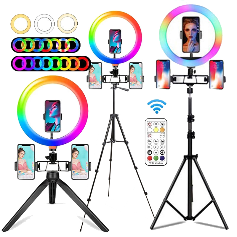 Photography Lighting Overhead - 10 Inch RGB Ring Light With