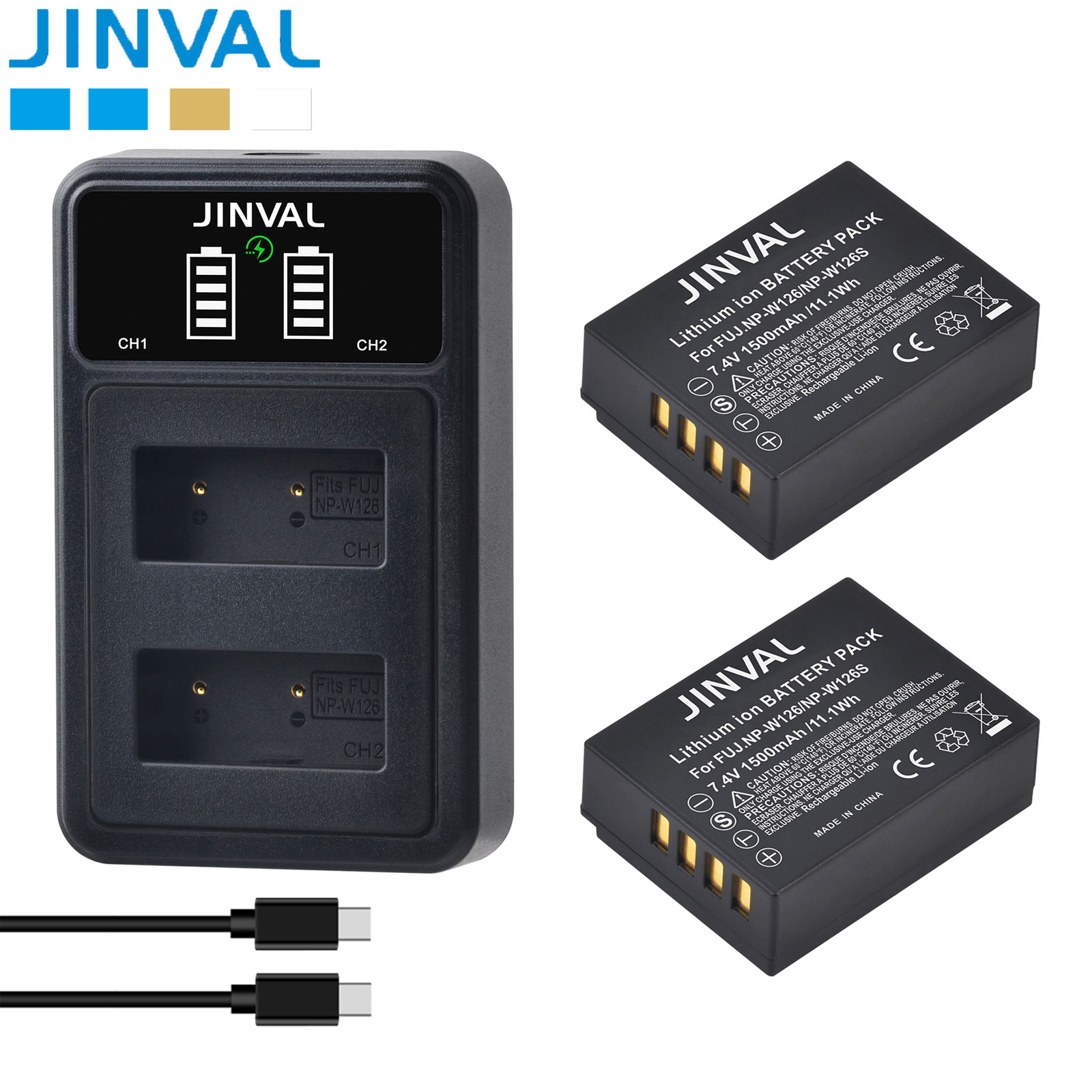 Fujifilm Camera X-T5 - JINVAL NP-W126 Battery NP-W126S W126 W126S