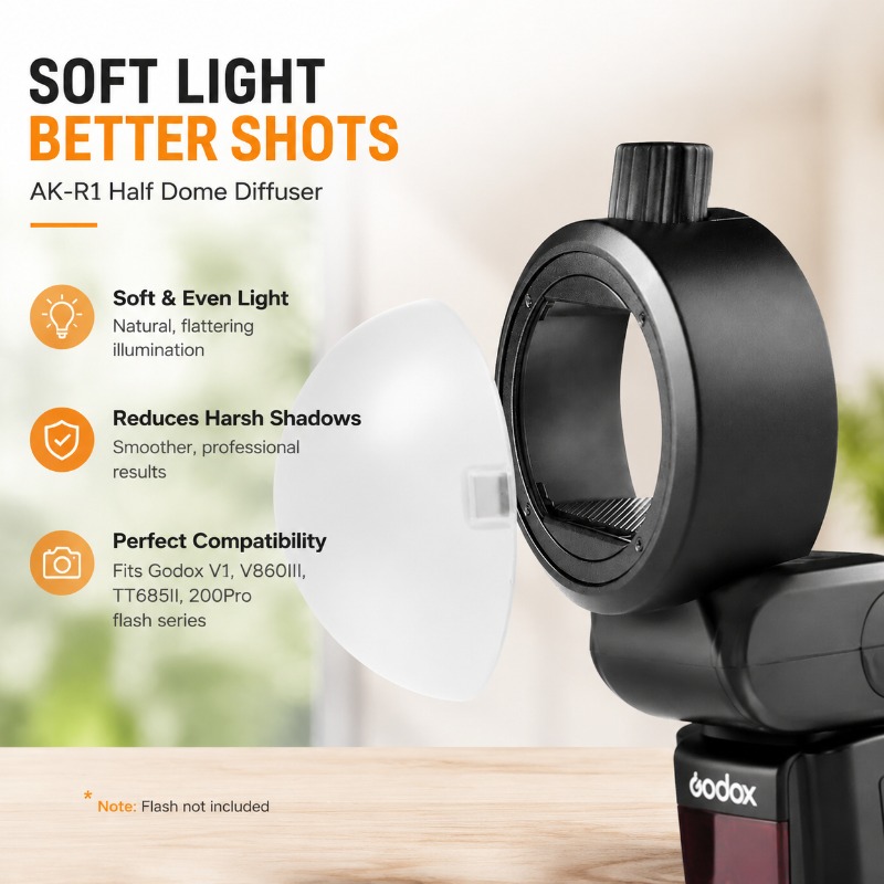 Half‑dome Flash‑diffuser & Bar - đánh giá và giá Barn Door Modifier