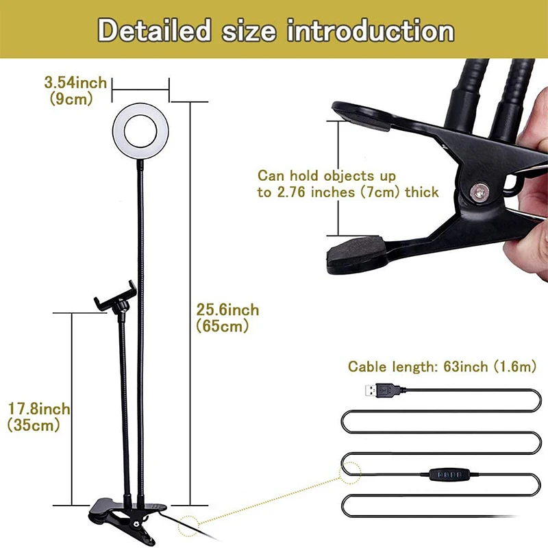 Universal Selfie Ring Light wi - đánh giá và giá Photography Lighting Overhead