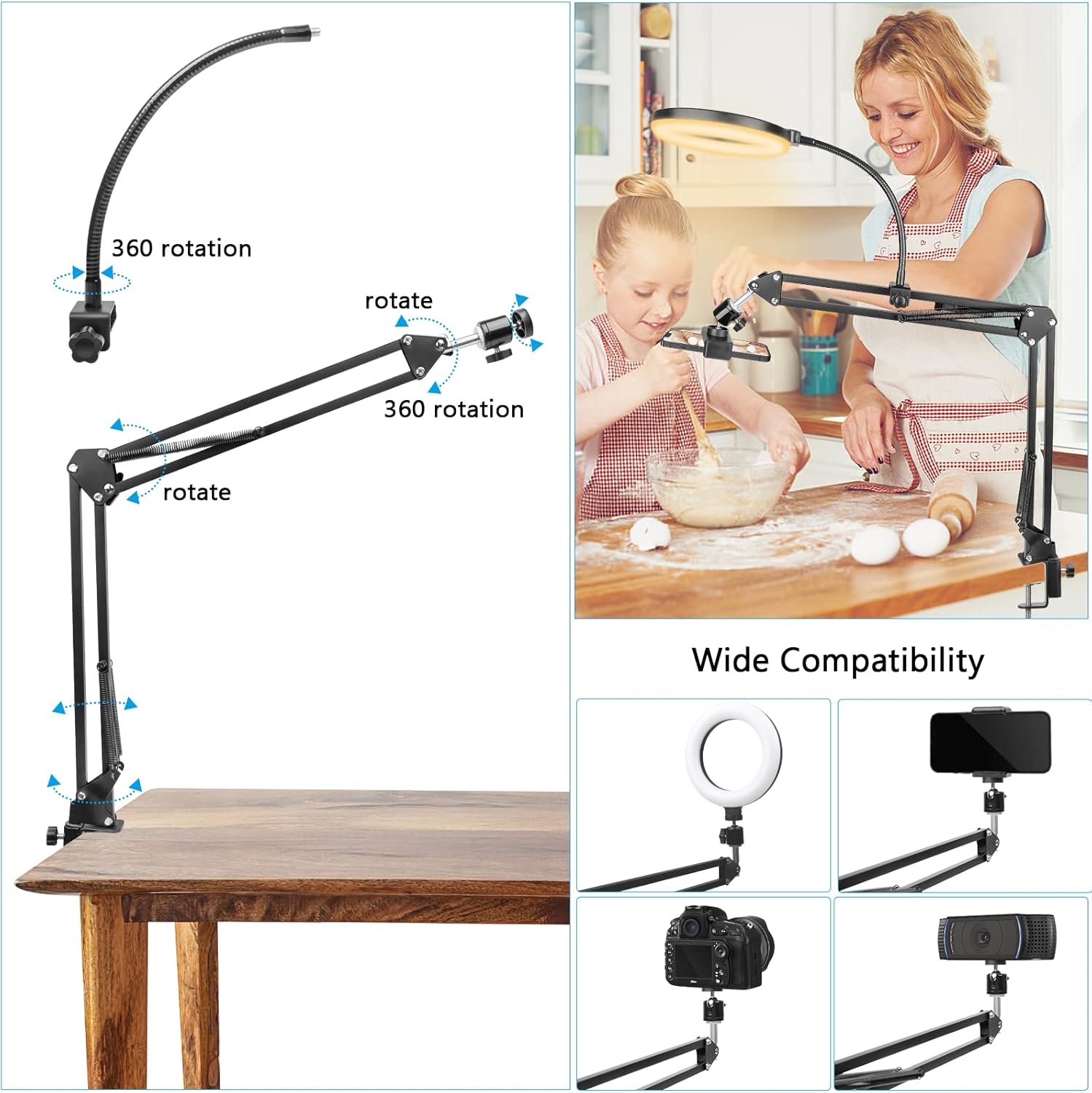 Ring Light with Stand and Phon - đánh giá và giá Photography Lighting Overhead