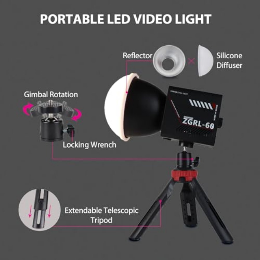 60W COB LED Video Light Handhe - đánh giá và giá Photography Lighting For Studio