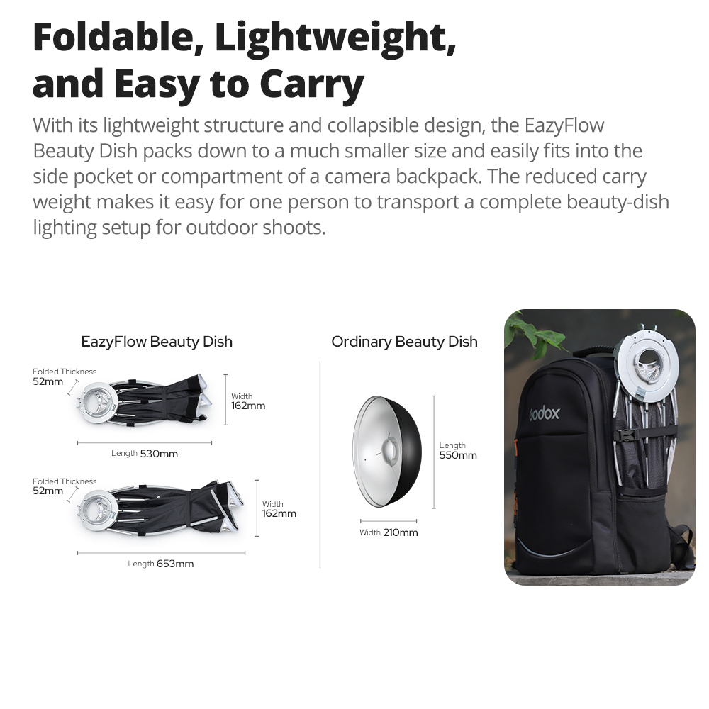 New Godox EazyFlow Beauty Dish - đánh giá và giá Photography Lighting With Flash